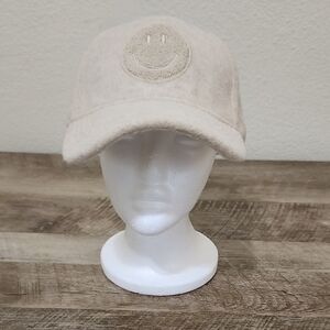 Steve Madden Cream Smiley Face Hat
